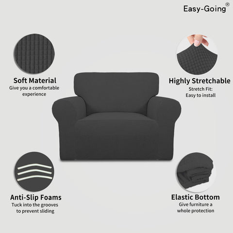 Easy-Going slipcover includes anti-slip foam anchors for stable placement.