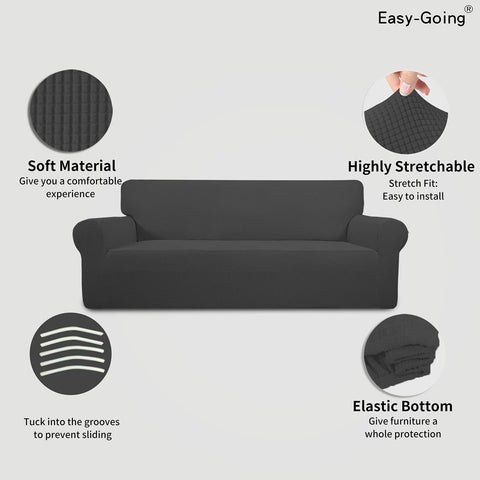 Easy-Going stretch sofa slipcover fits 60-81 inch sofas for versatility