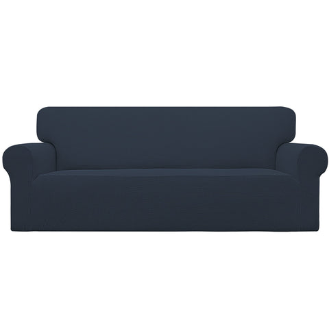 Easy-Going stretch sofa slipcover with elastic bottom for a snug fit and upholstery protection.