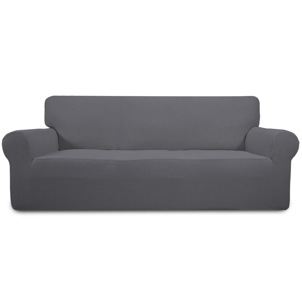 Easy-Going stretch sofa slipcover with elastic bottom protects and tightens on your couch.