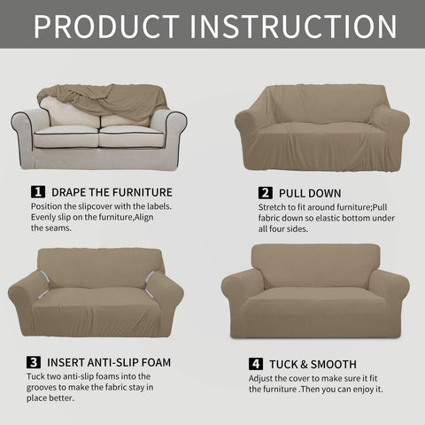 Easy-Going one-piece design covers the sofa quickly and evenly