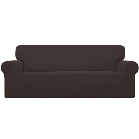 Easy-Going stretch sofa slipcover in soft fabric enhances comfort