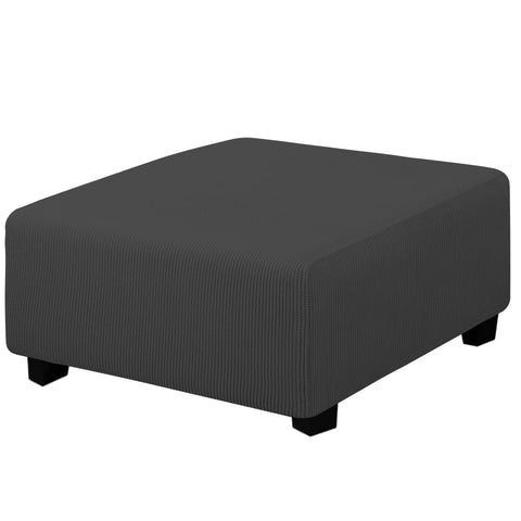 Easy-Going ottoman cover closeup shows durable stretch fabric and snug fit