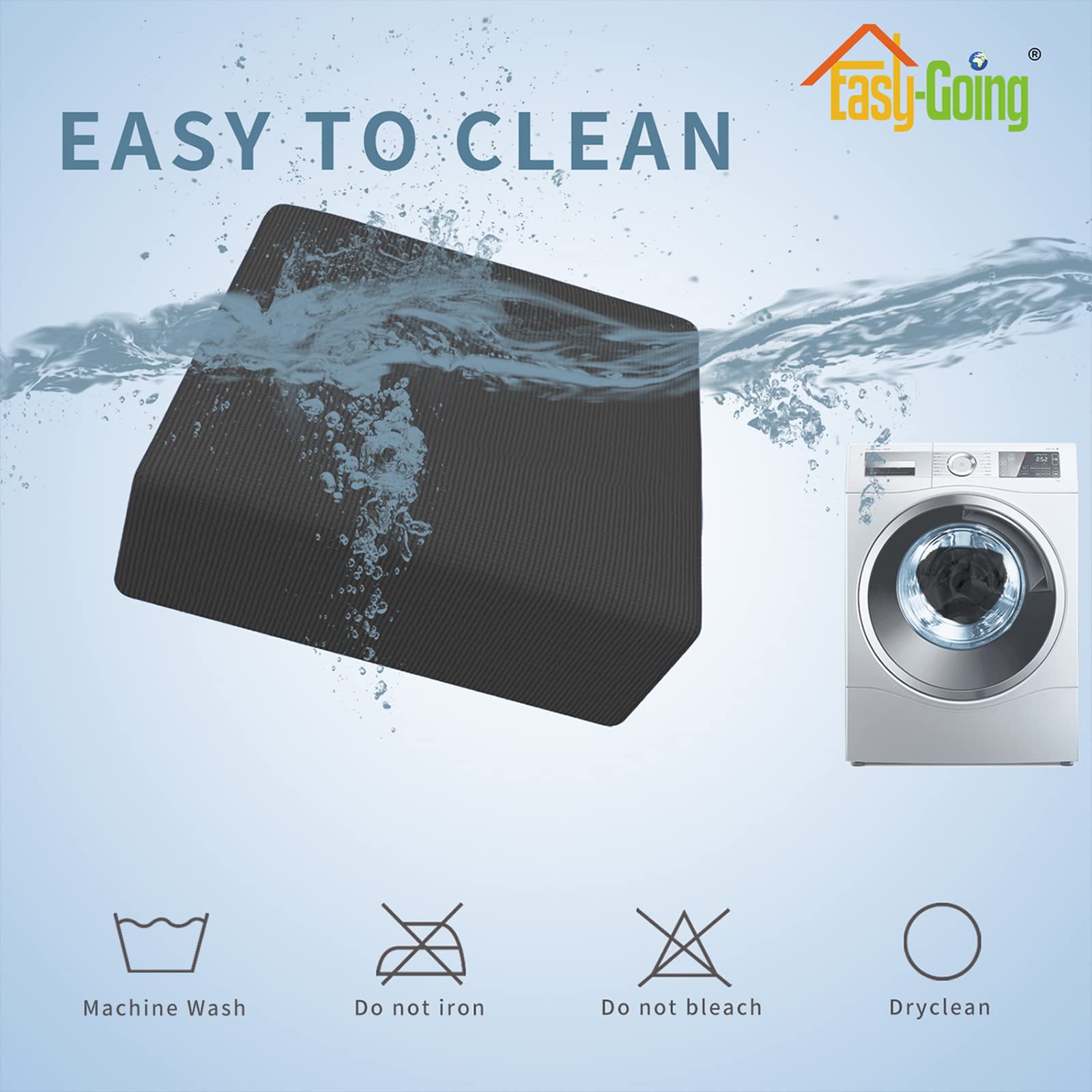 Easy-Going ottoman cover is machine-washable for easy cleaning and maintenance