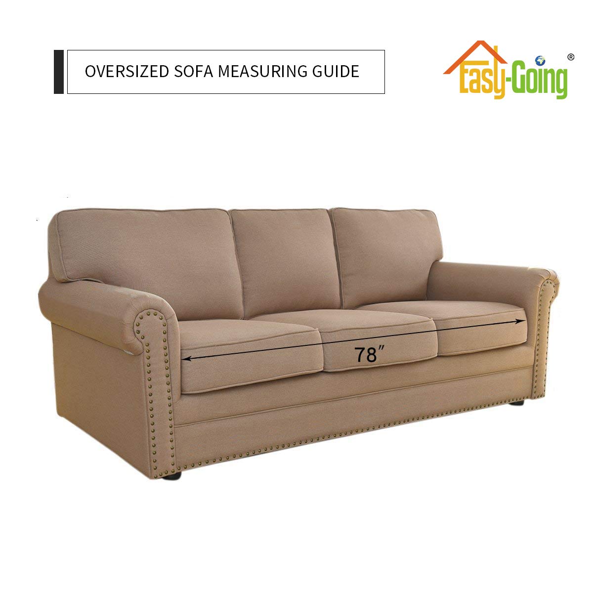Designed for oversized sofas with a clear measuring guide.