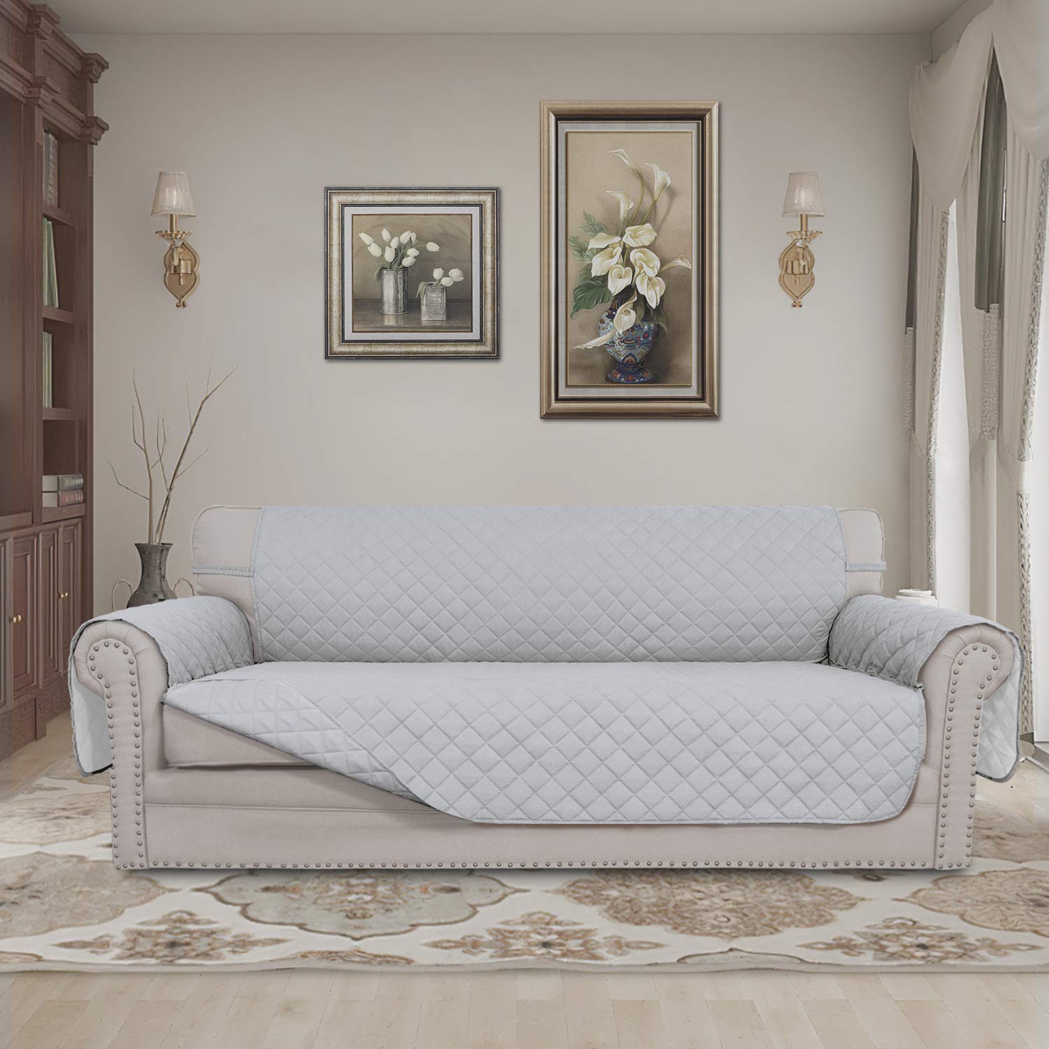 Close-up of Easy-Going water-resistant quilted fabric showing durability.