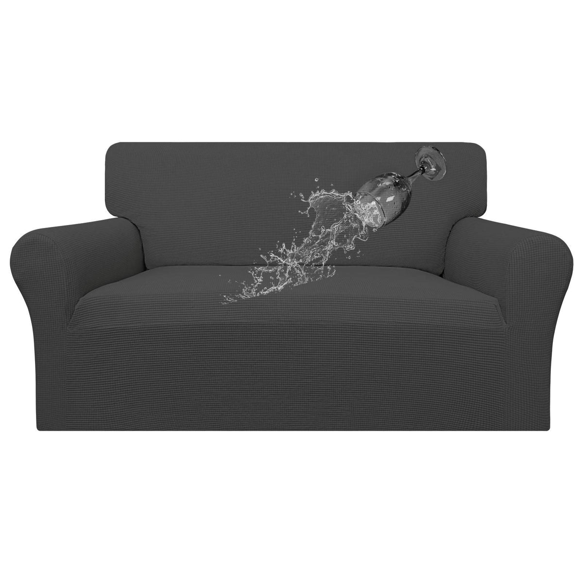 Easy-Going waterproof loveseat cover fabric detail for spill protection.