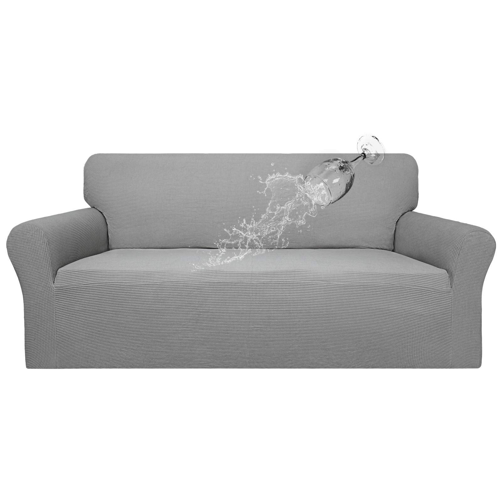 Easy-Going waterproof sofa cover front view demonstrates spill protection and a clean look