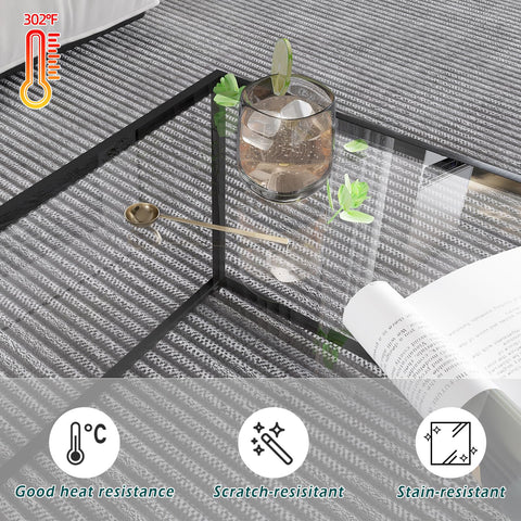 Easy Paws glass coffee table measures 26.4 inches for compact spaces