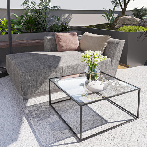 Easy Paws glass coffee table cleans quickly with a smooth surface