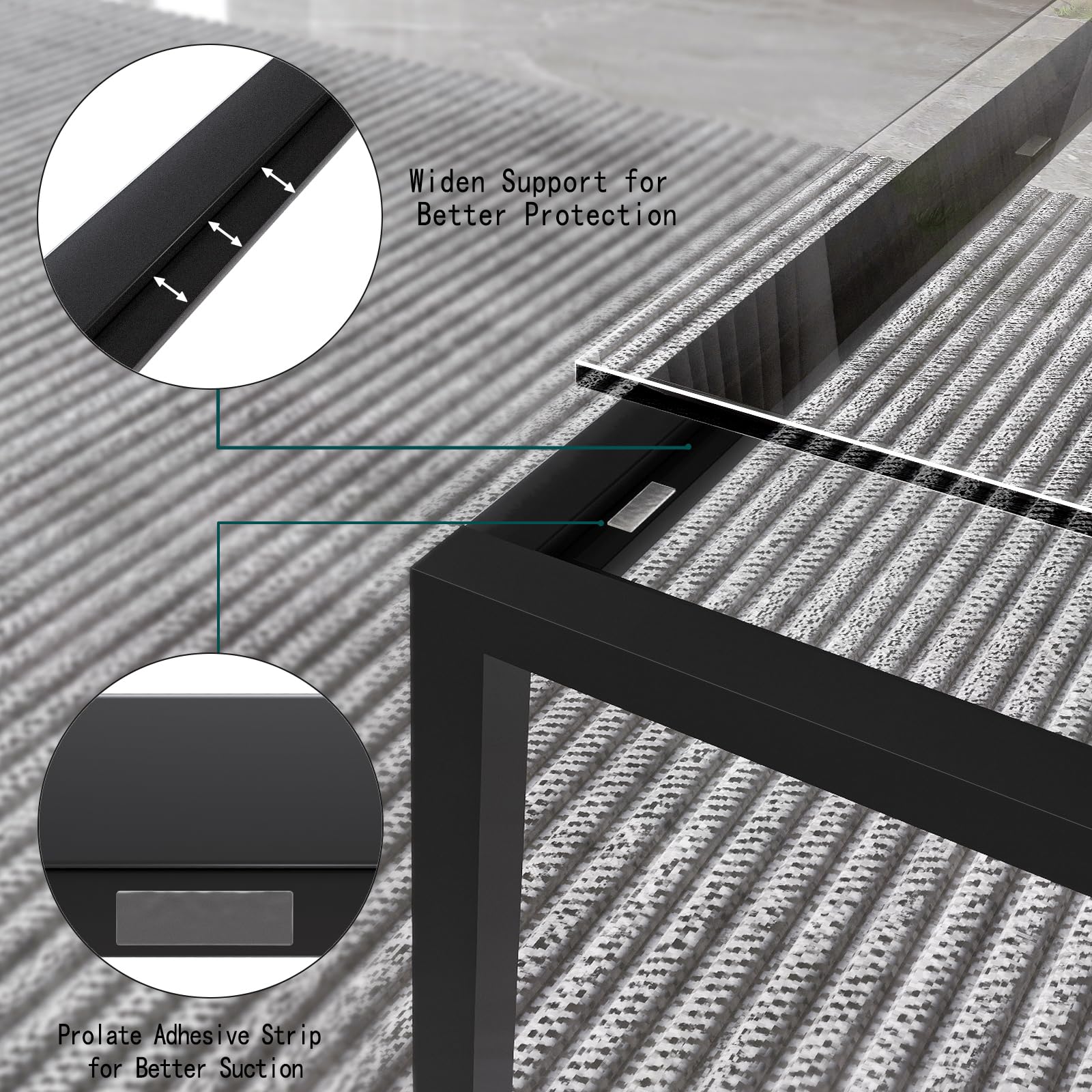 Easy Paws glass coffee table features open storage beneath the top