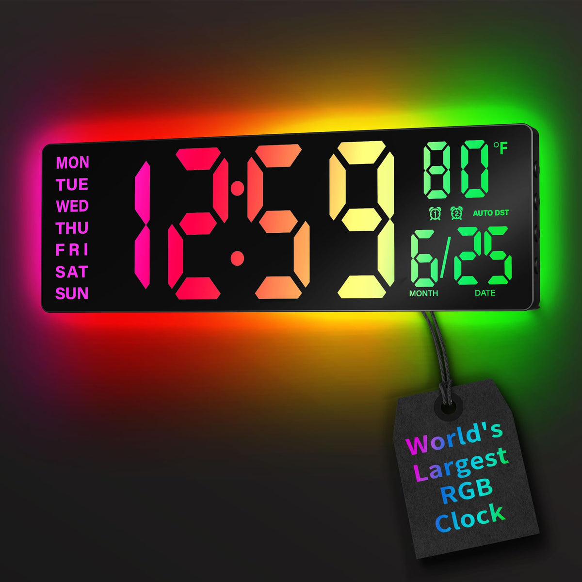 EASYERA 16.5-inch digital wall clock with large display for easy viewing