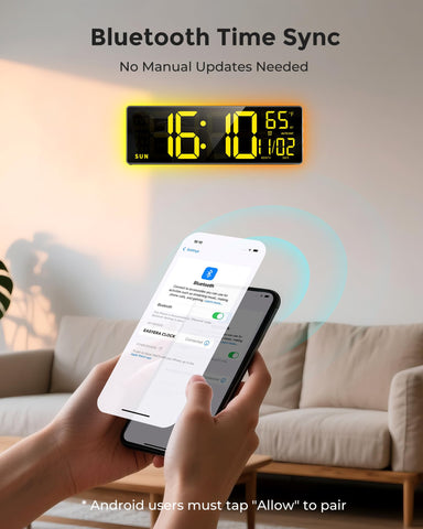 EASYERA Bluetooth time sync keeps time accurate automatically.
