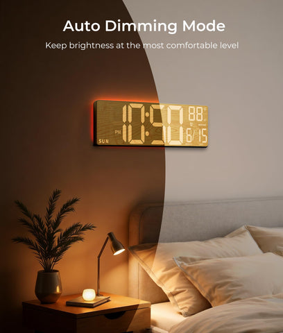 EASYERA dual alarms with big LED display provide clear wake times.