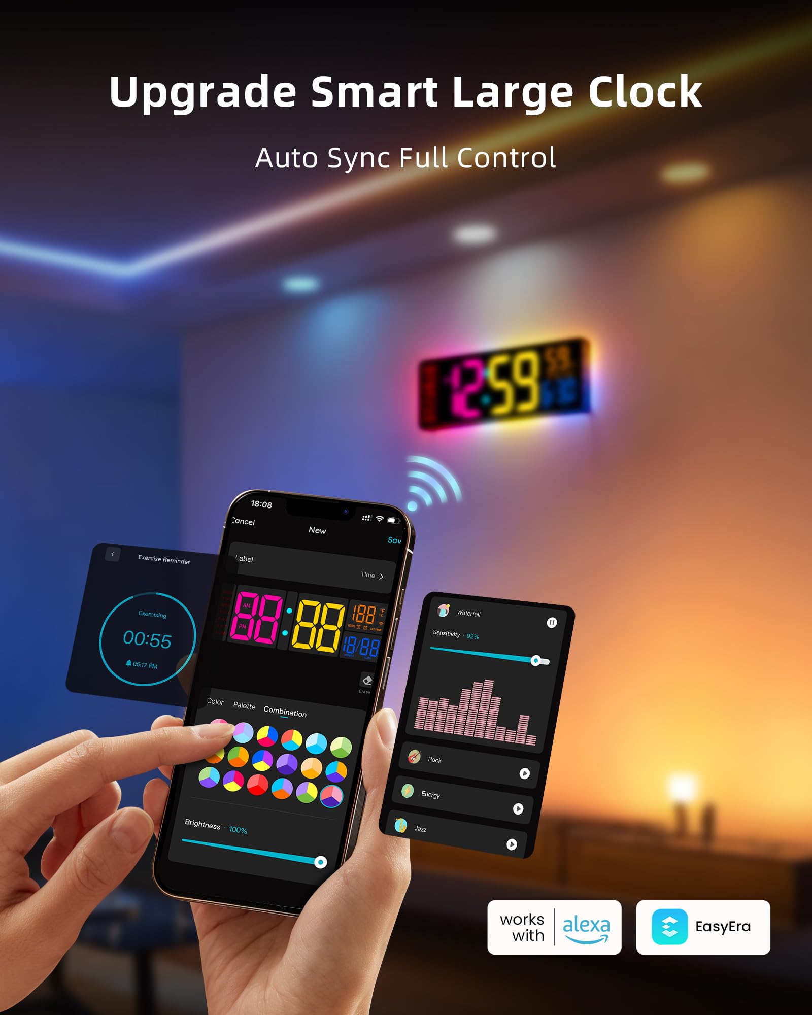 EASYERA workout timer modes help schedule interval training and fitness routines.