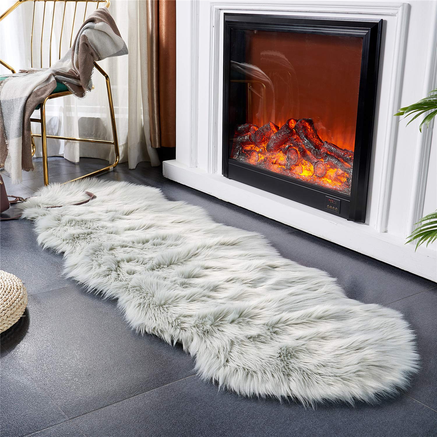 EasyJoy rug in a bedroom setup enhances warmth and style.