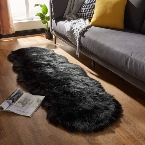 EasyJoy rug with anti-slip backing stays in place on wooden floors.