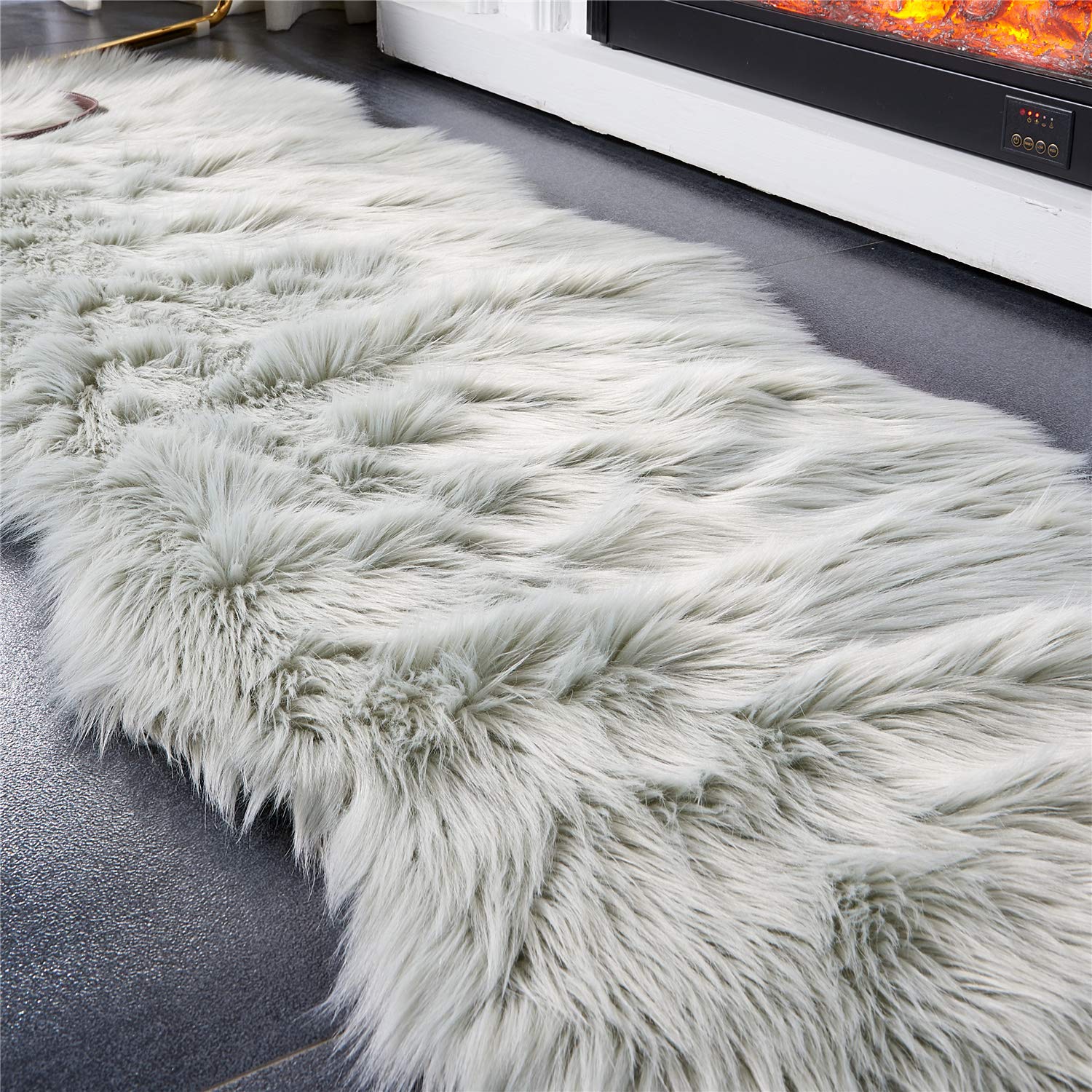 EasyJoy living room rug laid on the floor beside the sofa.