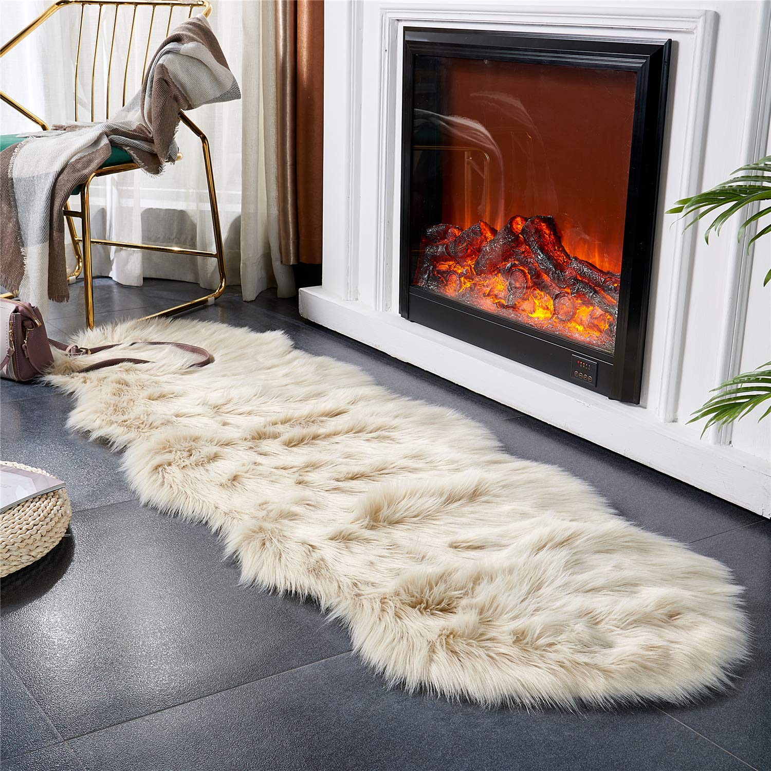 EasyJoy rug with non-slip backing helps keep it in place on wood floors.