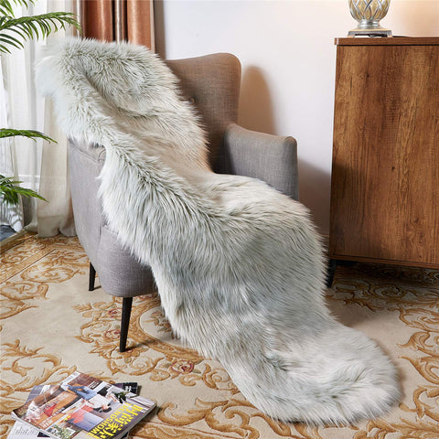 Close-up of EasyJoy faux fur pile showing plush texture and luxury feel.