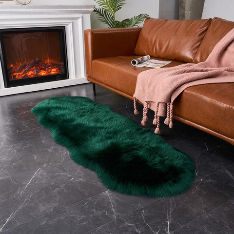 Dark green EasyJoy rug color close-up; versatile decor option