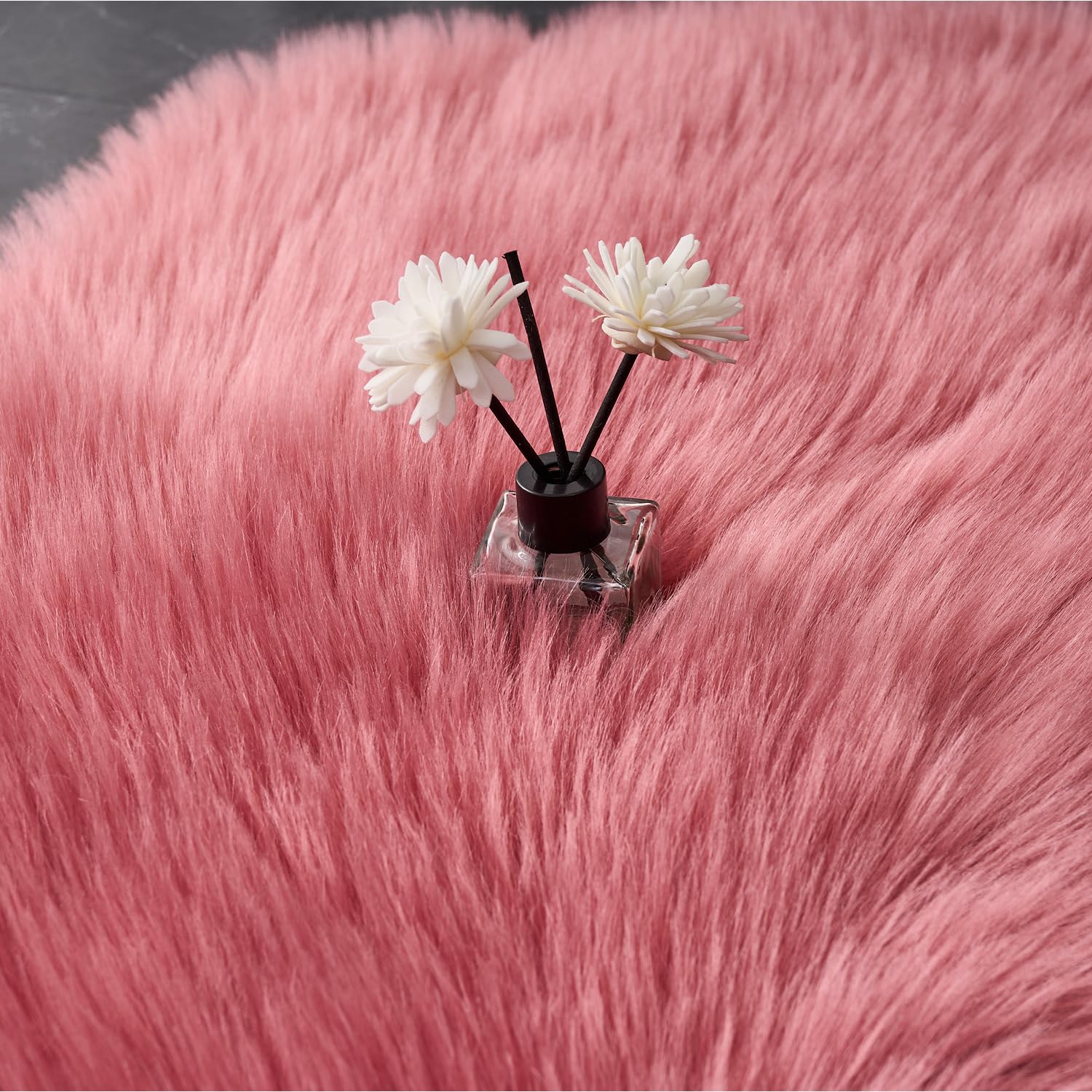 EasyJoy Ultra Soft Fluffy Sheepskin Rug ideal for kids' rooms with plush texture.