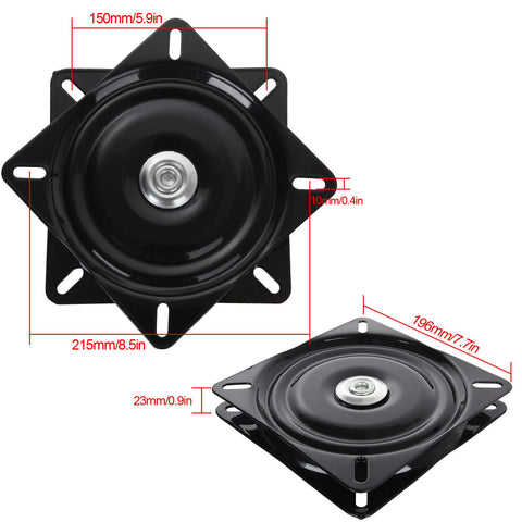 EATHEATY heavy-duty swivel base plate in black powder-coated steel resists rust.