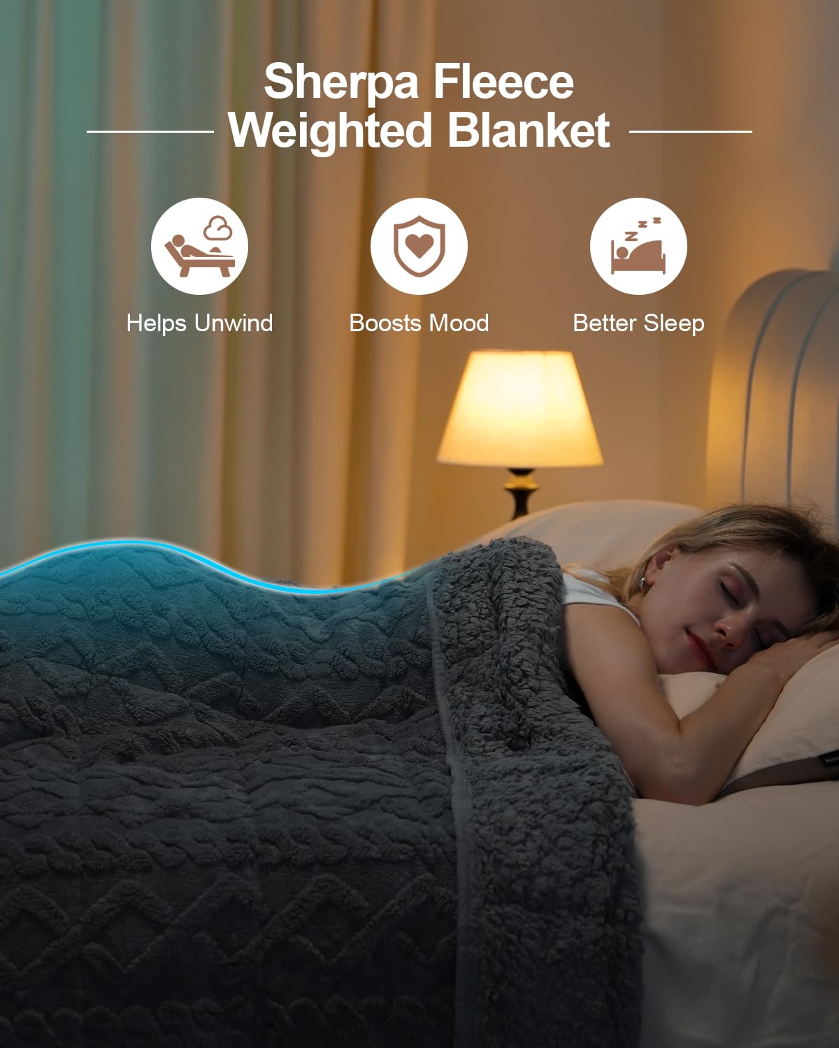 Eazfy Pro blanket closeup texture highlights dual-sided sherpa and fleece options