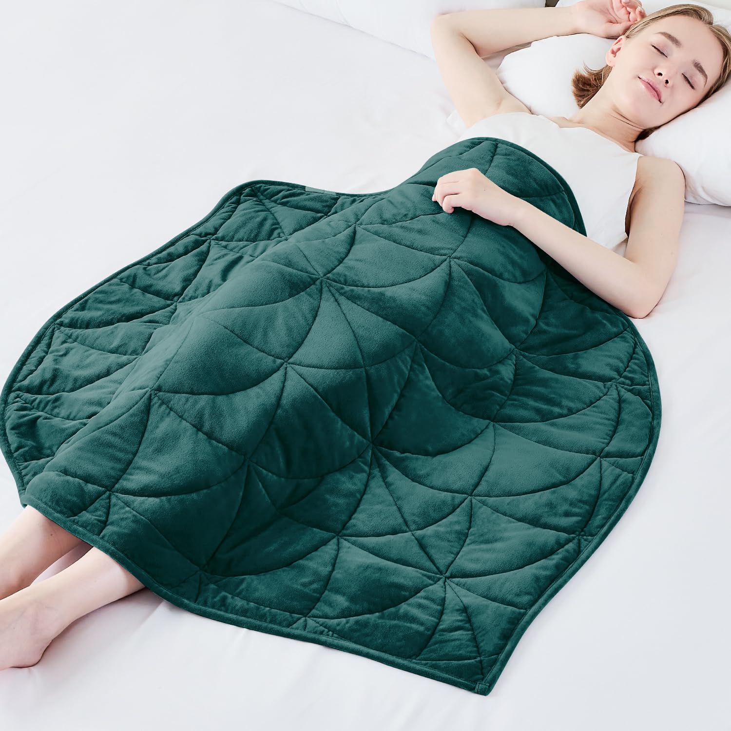 Eazfy Pro leaf-design weighted blanket adds cozy style and hug-like comfort.