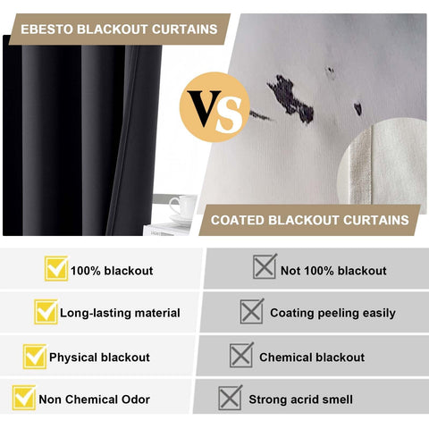 Ebesto light-blocking demonstration shows daytime brightness reduction.