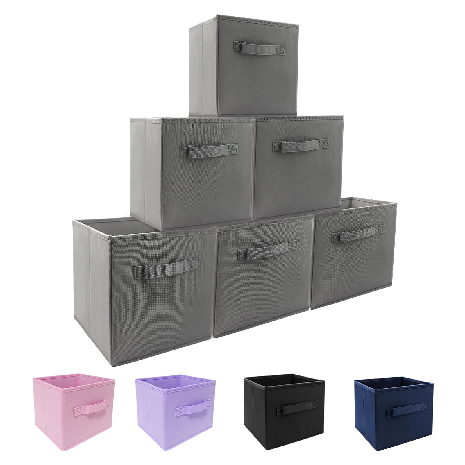 EBIGIC storage bin collapsible pack6 9x7-5x7-5 inches for versatile home organization.