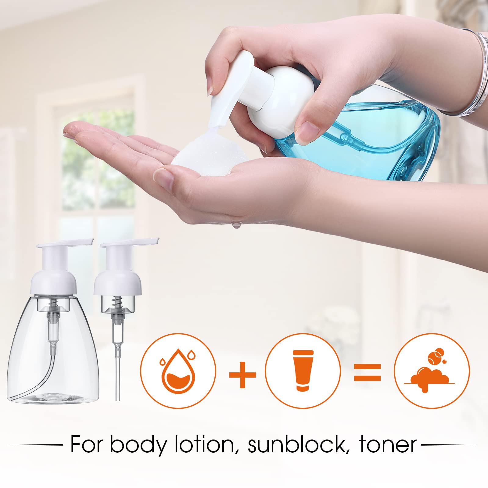 EBOOT transparent bottle shows liquid level for easy restock