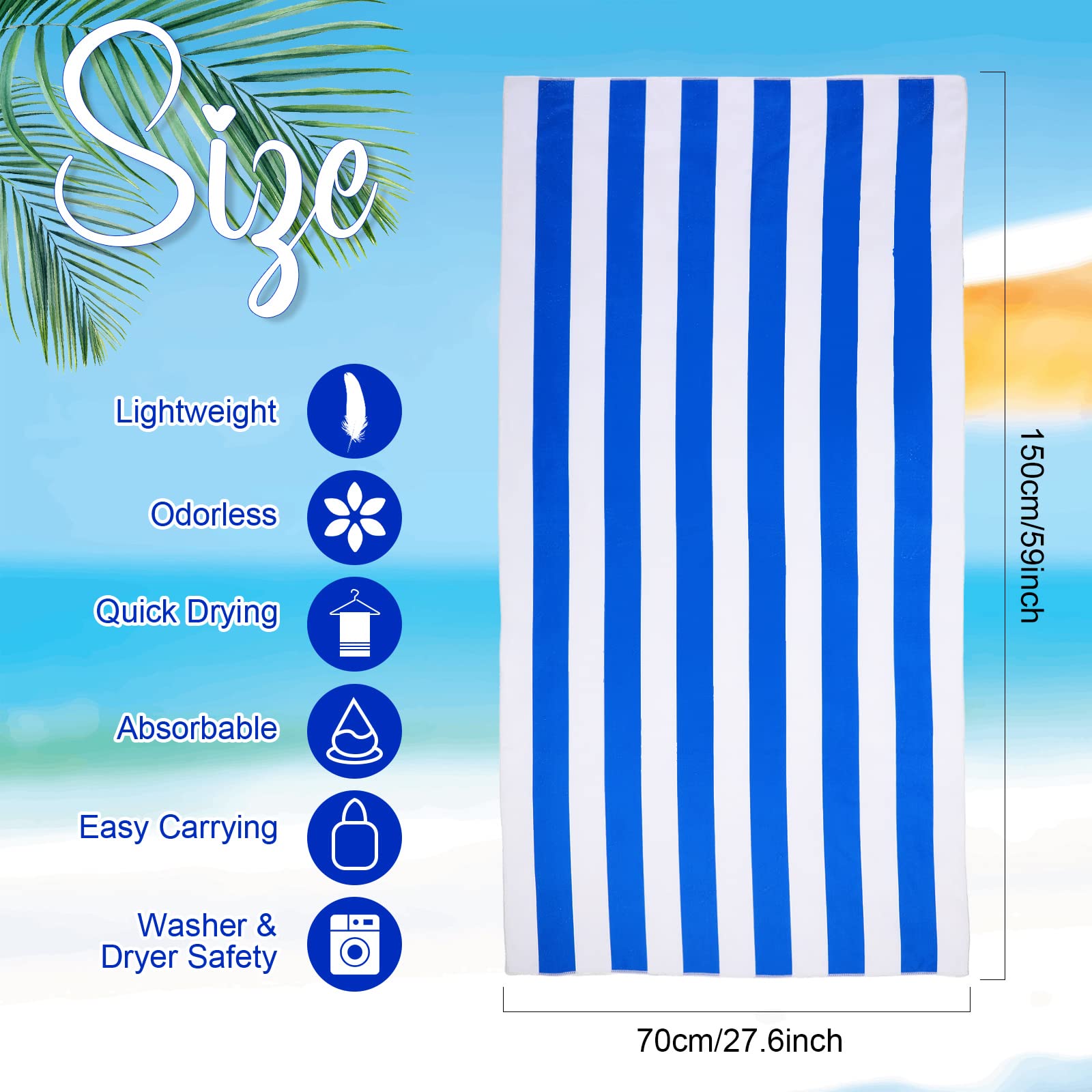 EBOOT microfiber quick-dry towel, large size for lounging after swimming