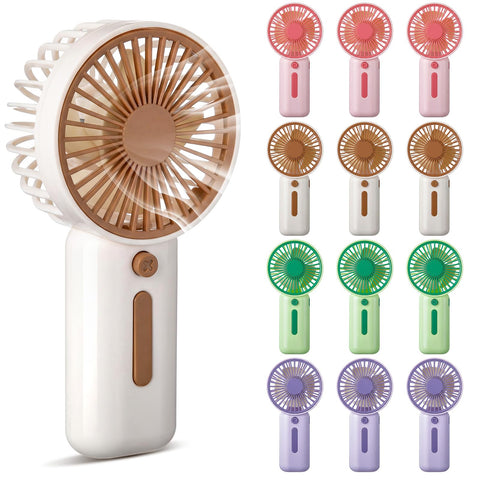 EBOX mini portable fan handheld with foldable stand in green for on-the-go cooling