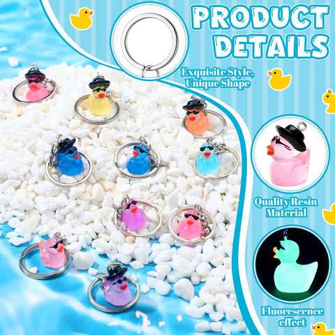 Ecation mini duck pendant keychain ideal for stockings and celebrations.