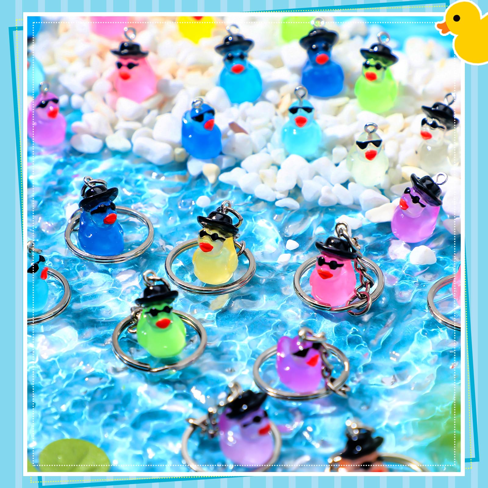 Ecation resin duck bulk keychains durable for daily use and gifting.