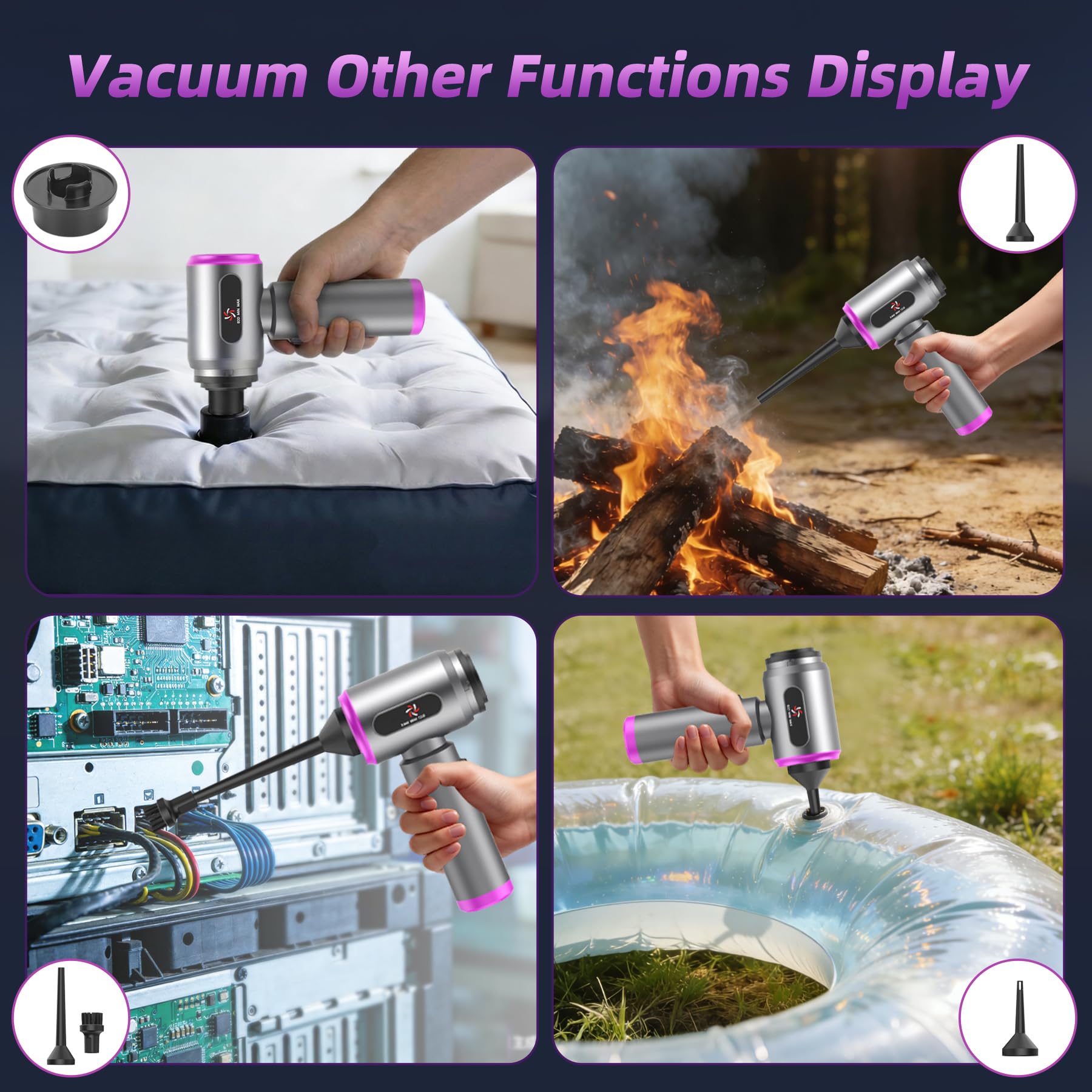 ECBELLTX cordless design with USB-C charging enables cleaning anywhere.