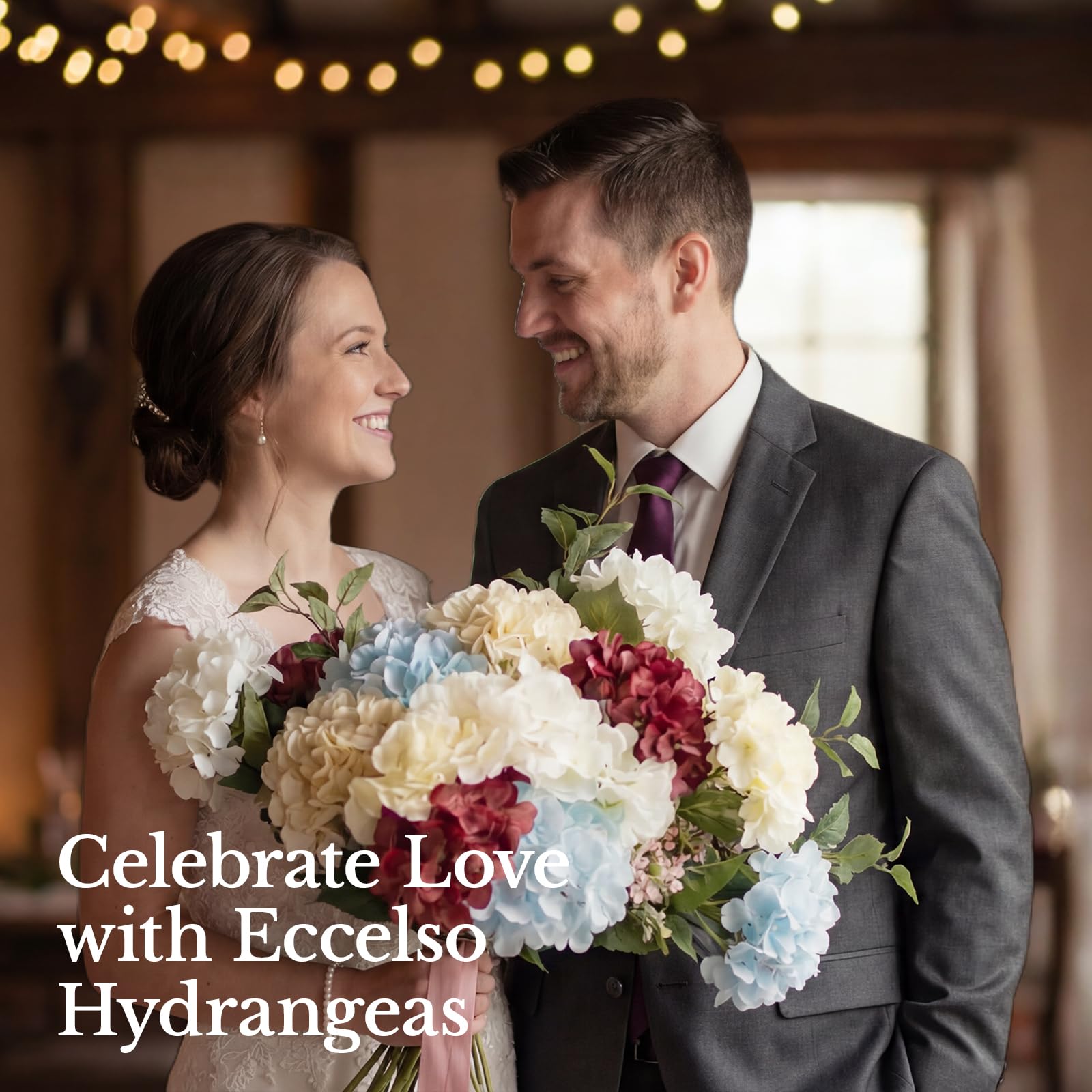 Eccelso Hydrangea easy-attach stems simplify rapid event setup and adjustments.