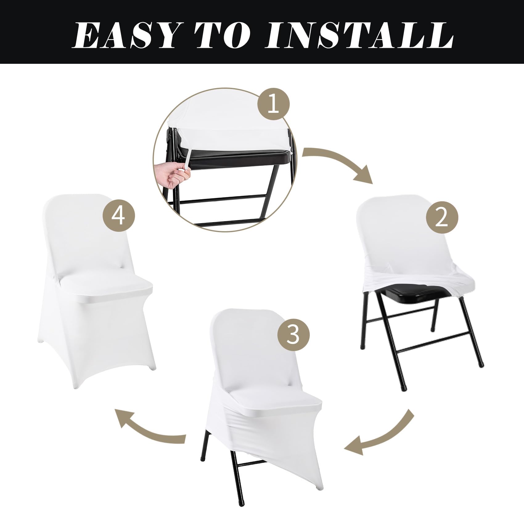 eccwai banquet chair cover in white ideal for wedding decor