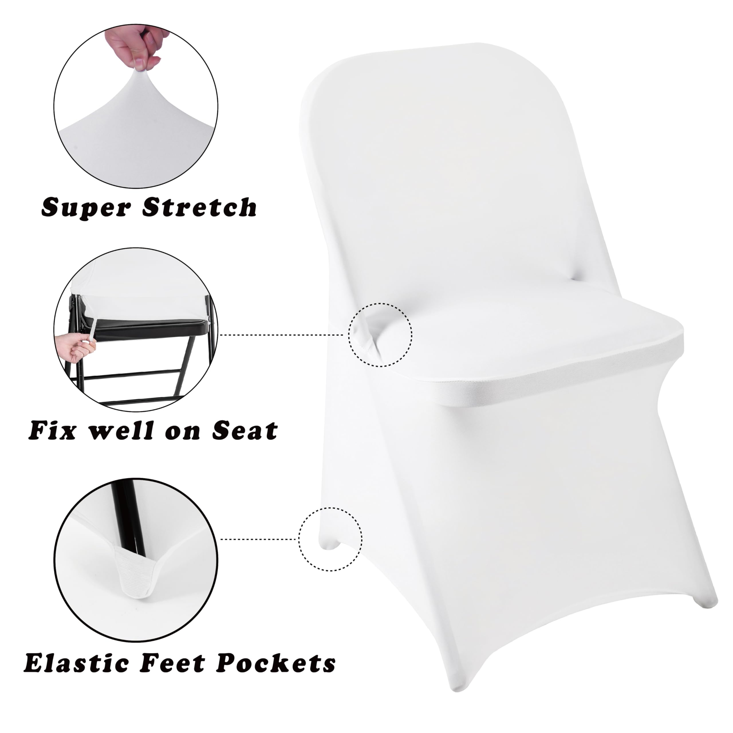 eccwai chair cover installation with four elastic pockets for full coverage