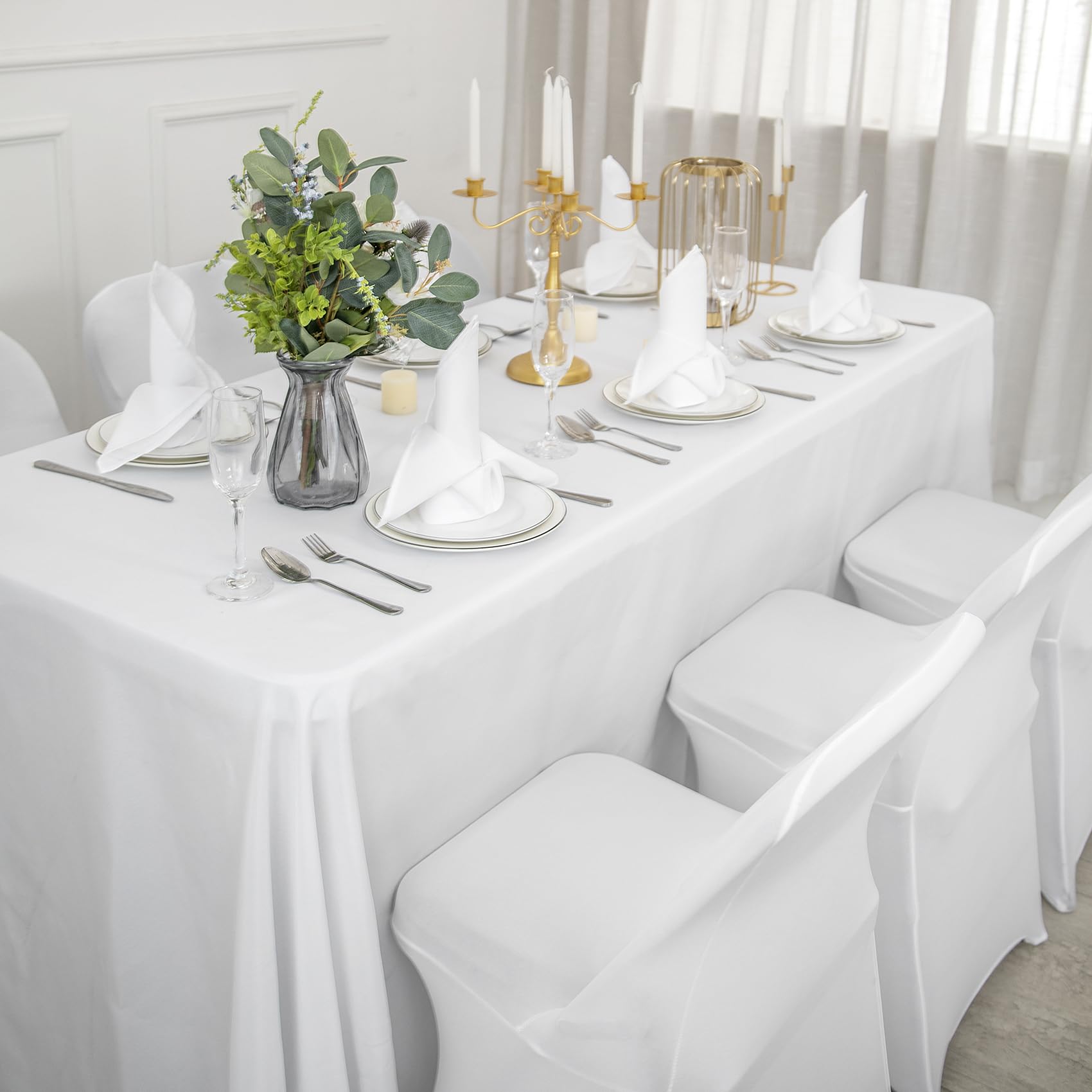 eccwai white chair cover as a complete event decor solution for weddings and parties