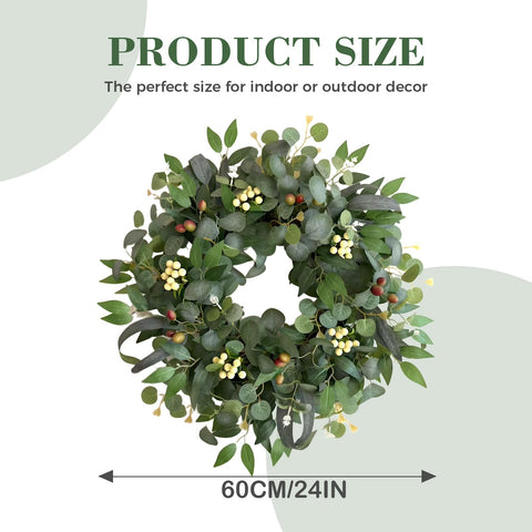 Ecerangus all-seasons front door wreath suitable for year-round decor