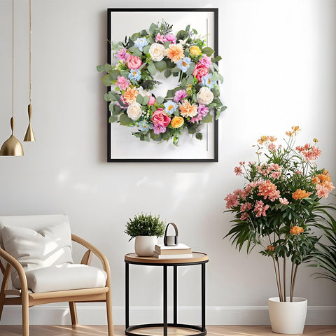 Elegant wedding backdrop decor with silk blooms.