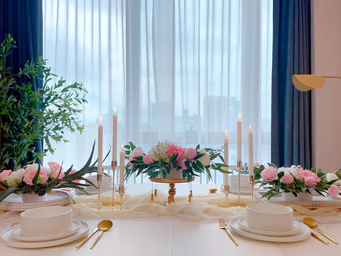ECHFSM French Gold Taper Candle Holder compatible with LED candles.