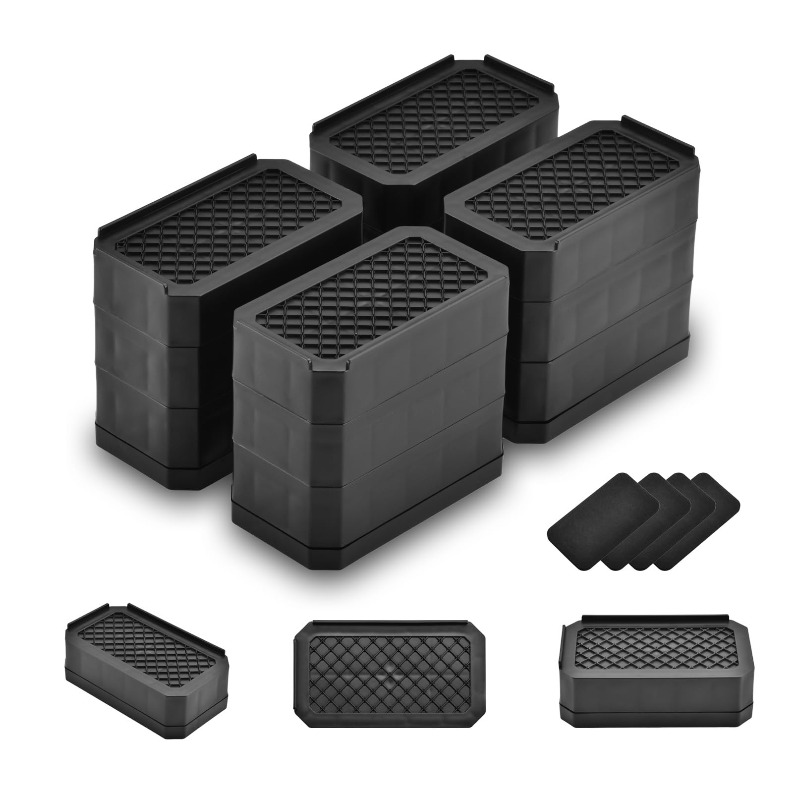 EclatBain bed riser 3inch height elevates furniture for easier cleaning and access.