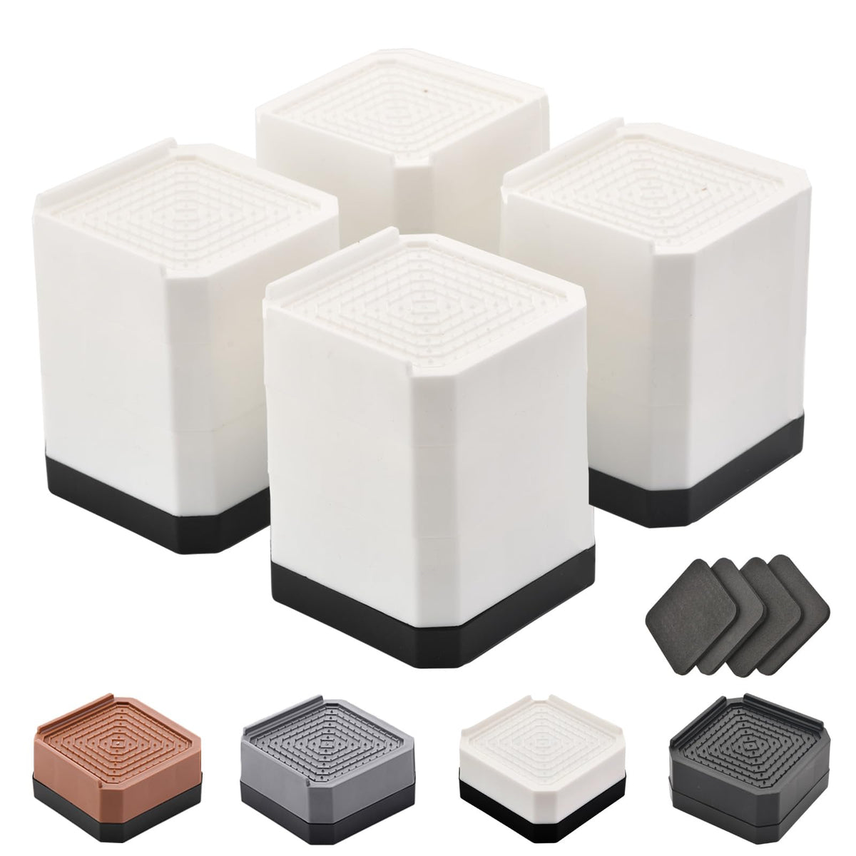 EclatBain bed risers two-layer three-inch lift for easier bed access.