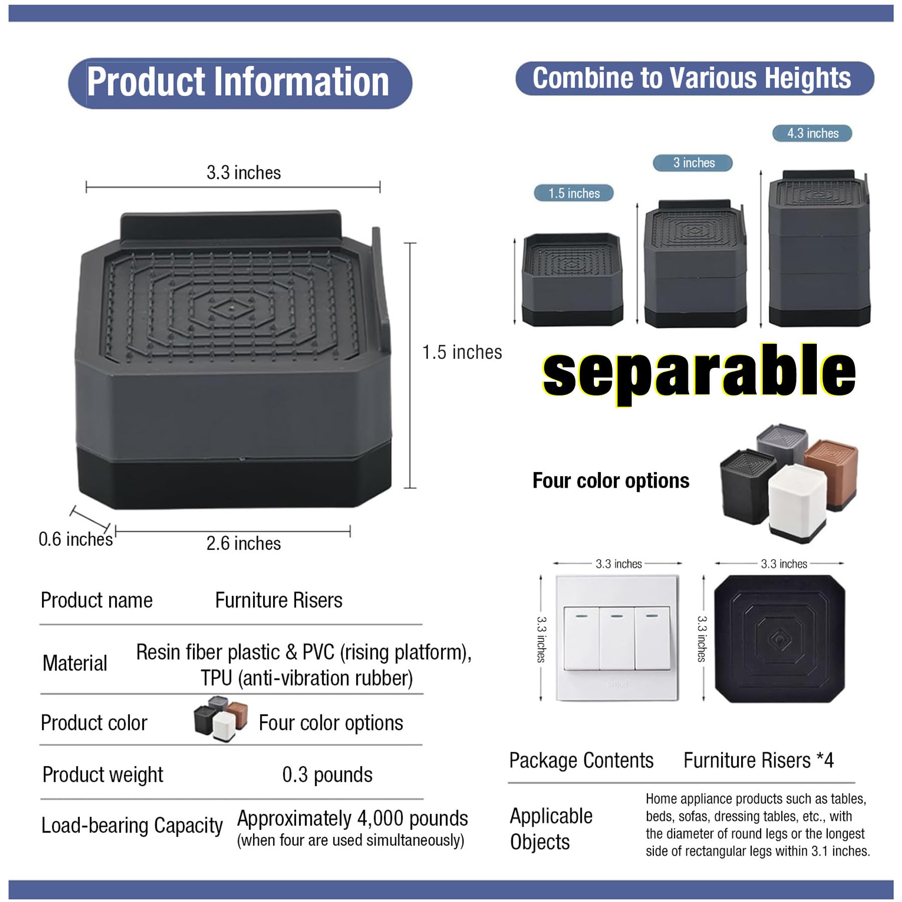 EclatBain risers set to 3 inches height for comfortable access.