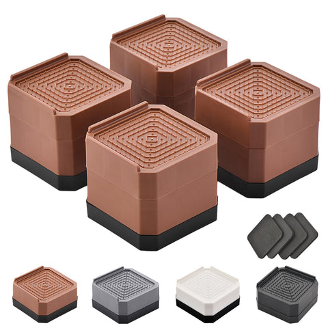 EclatBain bed risers set to 3 inches lift a bed frame safely