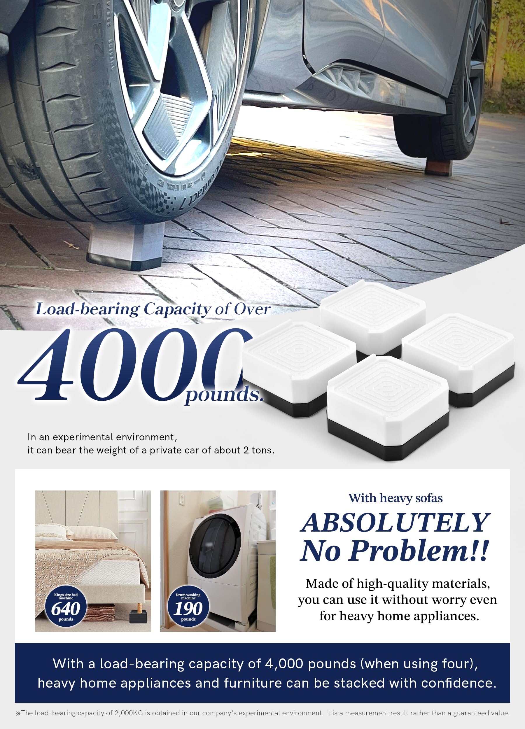 EclatBain bed risers create extra under-bed storage for easier organization.
