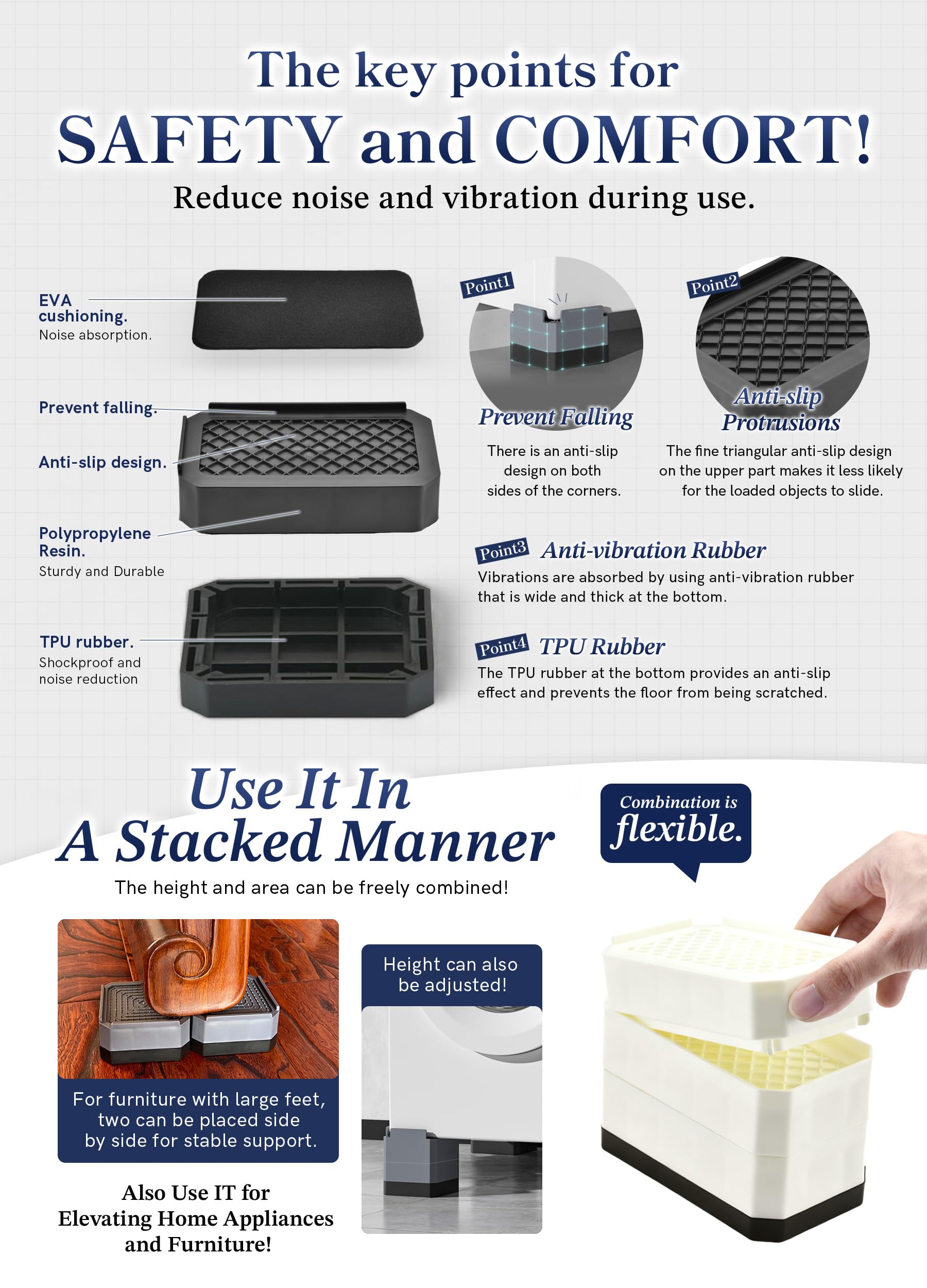 EclatBain L-shaped half-side design helps prevent feet from sliding.